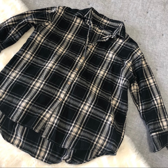 Madewell Tops - Madewell black &white trapeze button down shirt XS